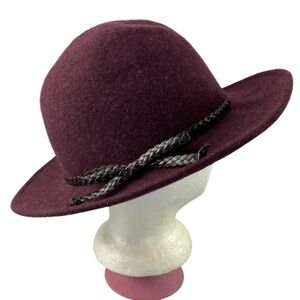 Christy's Crown Collection Chloe Women's Felt Burgundy Hat with Braided Band